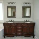 Double Sink Furniture Style Vanity with Granite Countertop and Double Mirrors